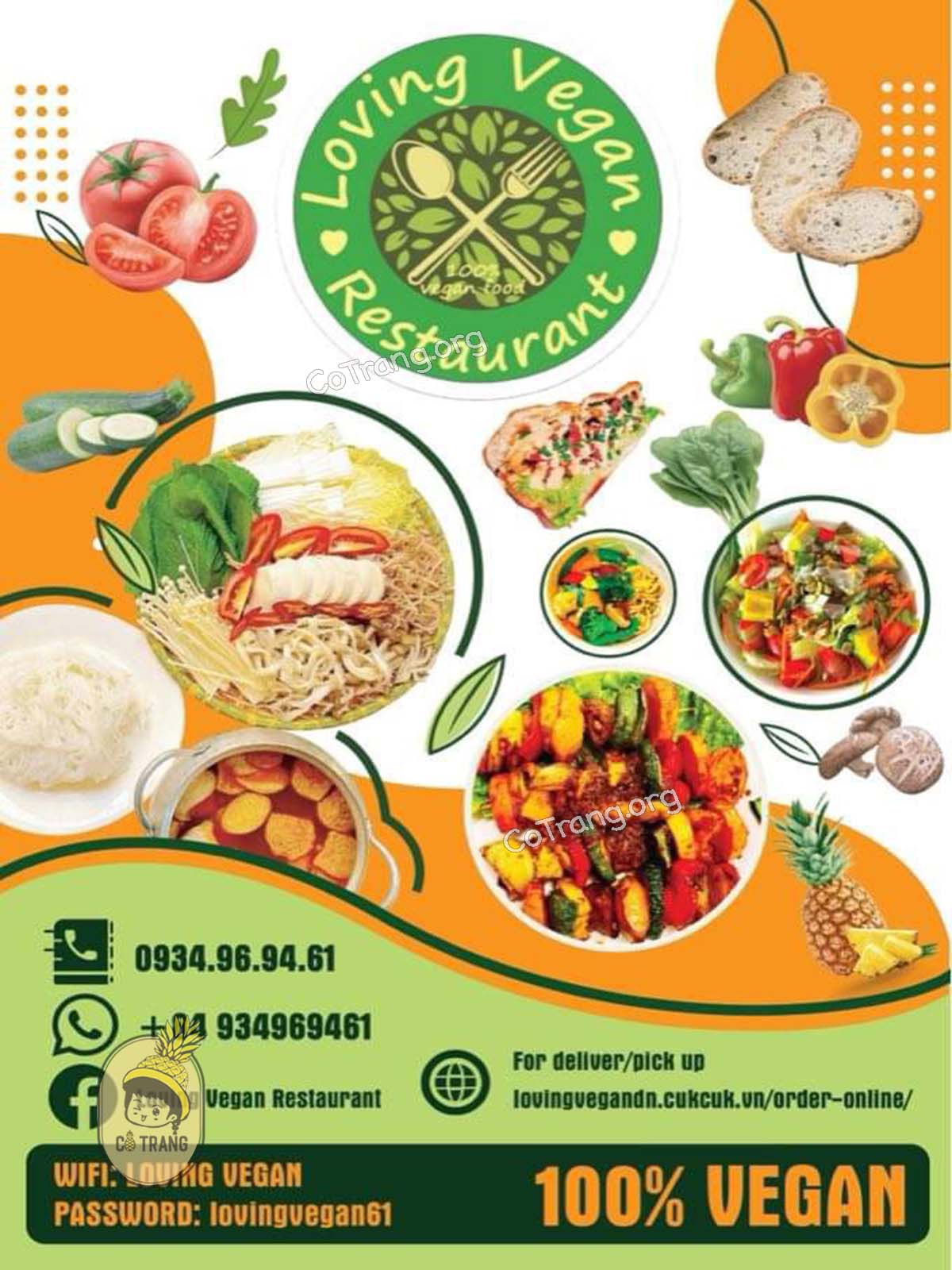Menu thức ăn tại Loving Vegan Đà Nẵng