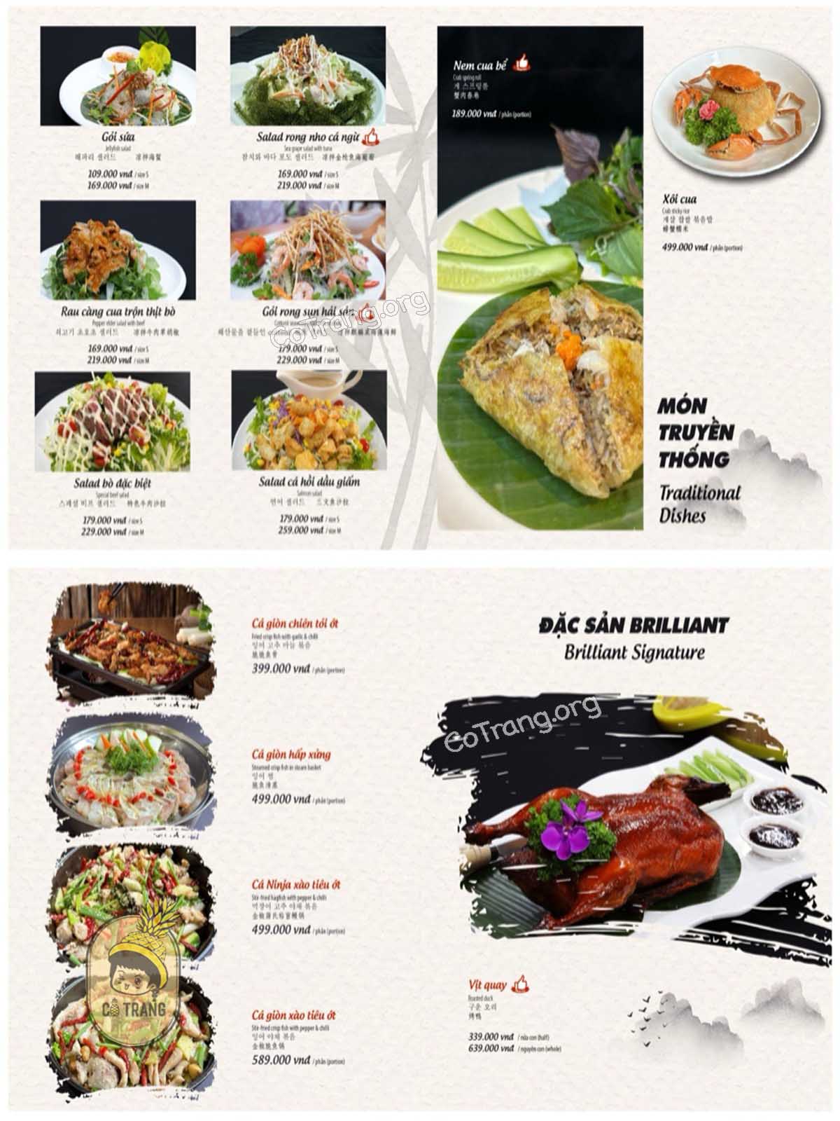 Menh thức ăn tại brilliant seafood