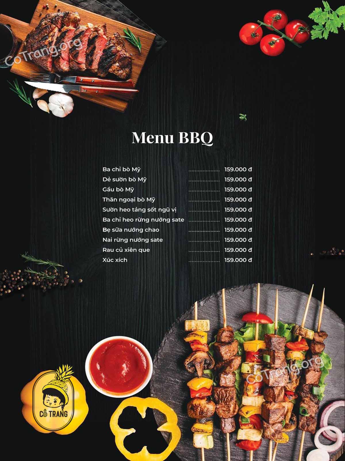 Menu tại The Forest Herbs Măng Đen