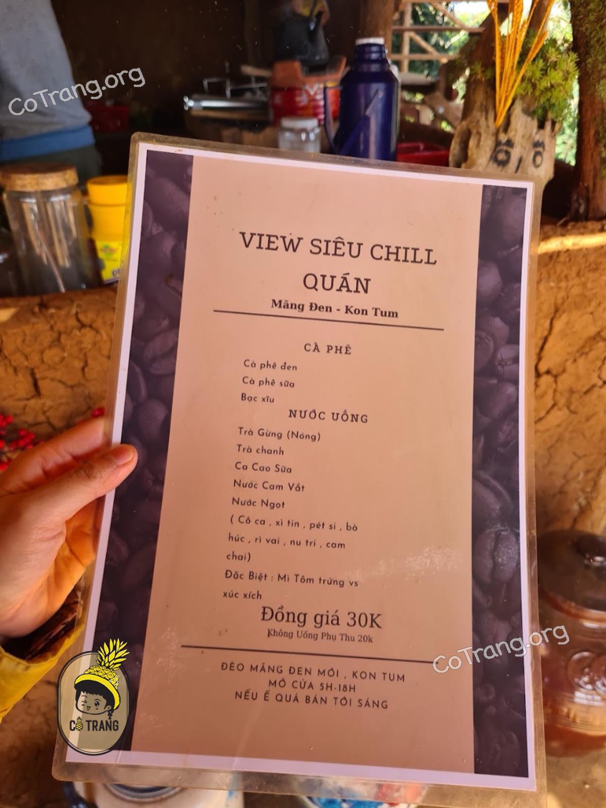 Menu và góc sống ảo tại View Siêu Chill