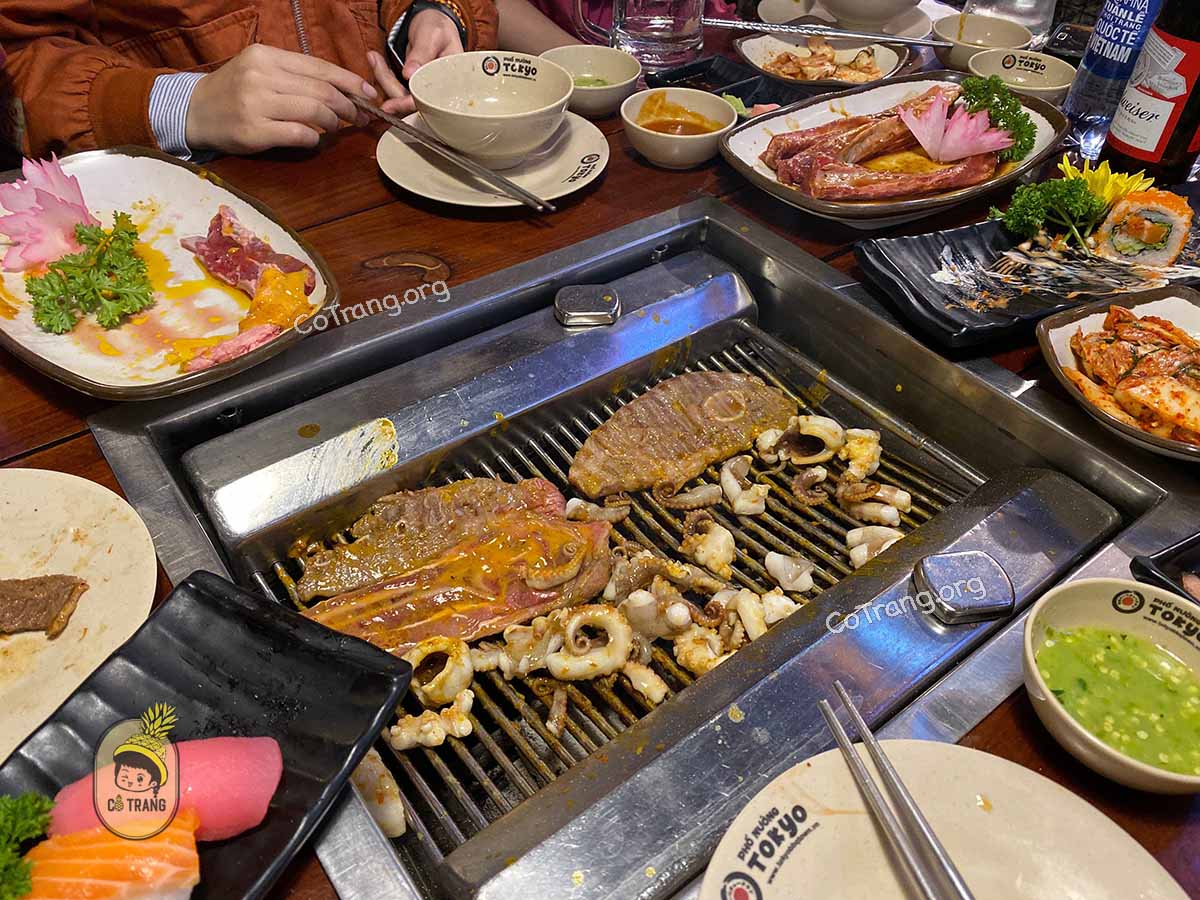 Menu thức ăn tại Phố nướng Tokyo Đà Nẵng