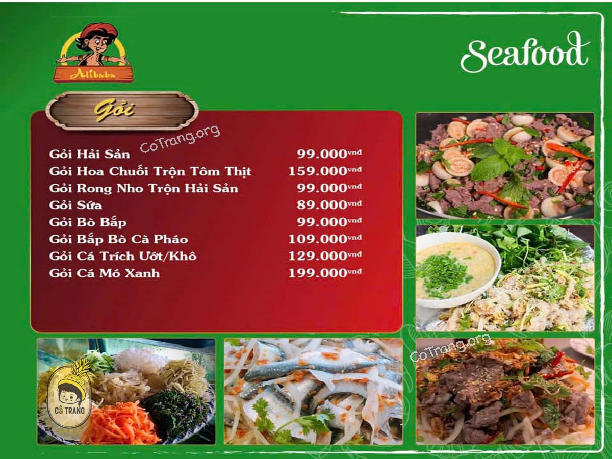 Menu và không gian tại Nhà Hàng Alibaba Quảng Ngãi