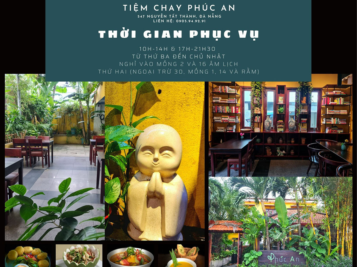 Menu thức ăn tại Phúc An Vegetarian Đà Nẵng 