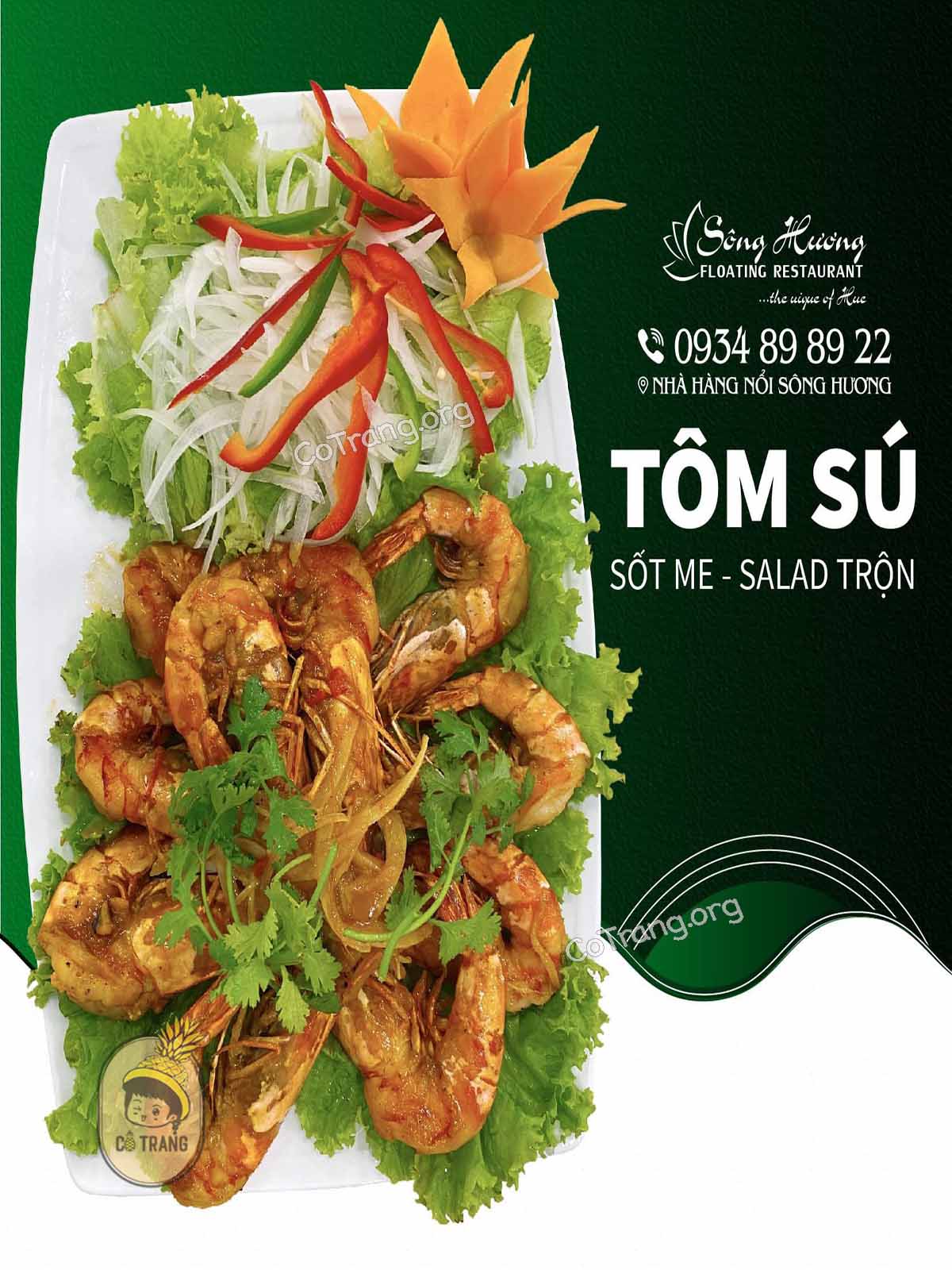 Menu thức ăn tại Nhà Hàng Nổi Sông Hương