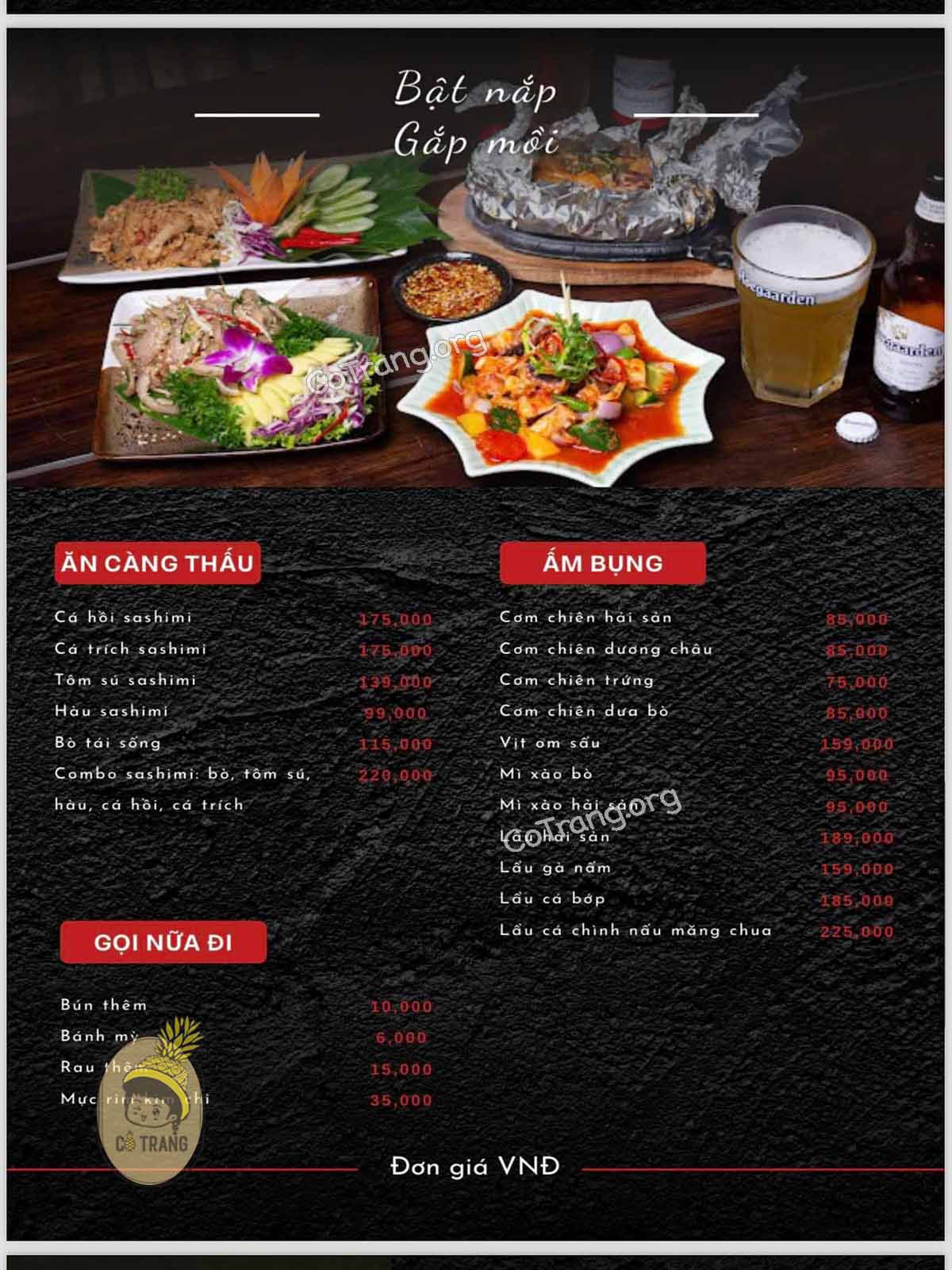 Menh thức uống và thức ăn tại Tắt Đèn Food and Beer