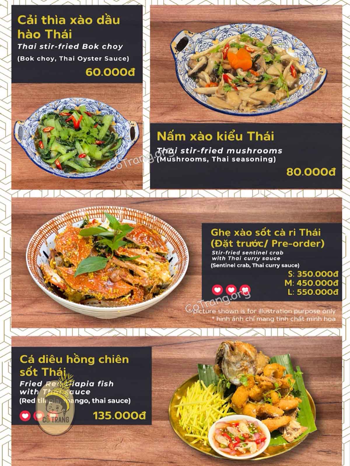 Menu và thức ăn tại TomYum Thai Food Nha Trang