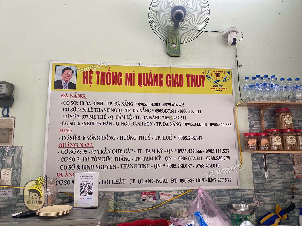 Menu thức ăn tại Mì Quảng Giao Thuỷ Quảng Ngãi