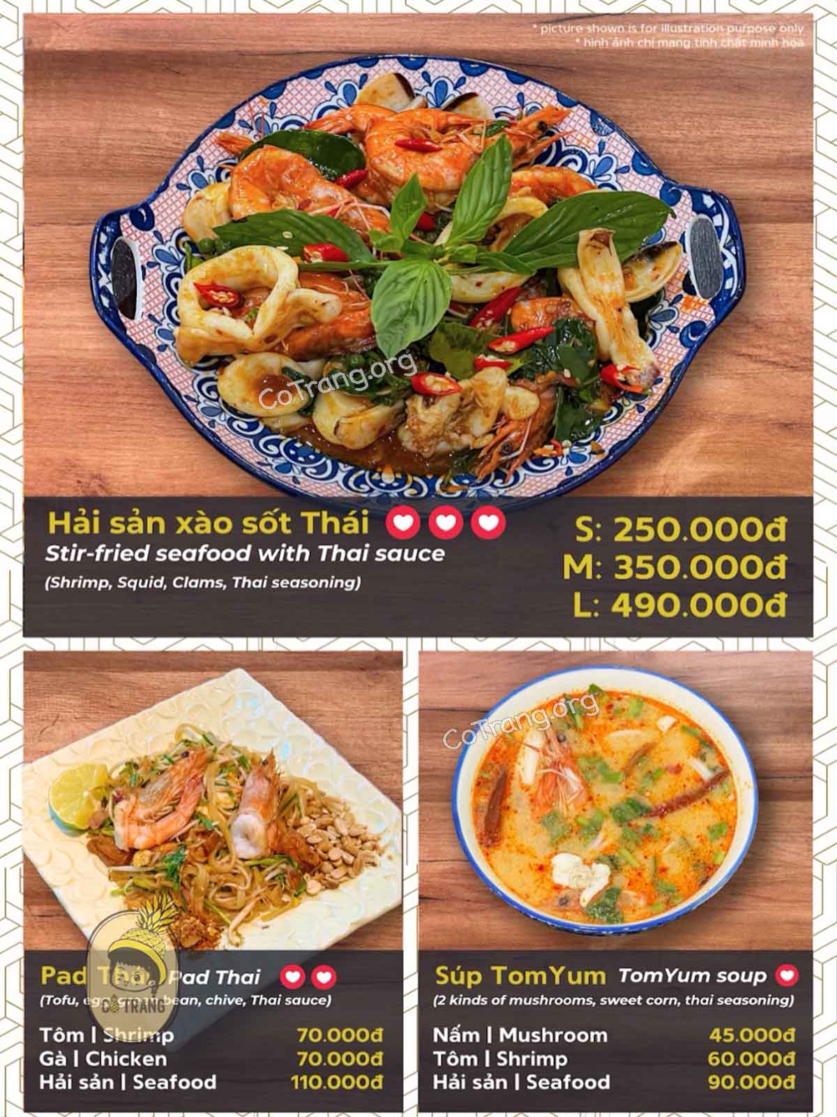 Menu và thức ăn tại TomYum Thai Food Nha Trang