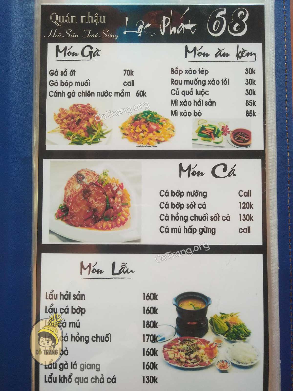 Mẹn thức ăn tại Lộc Quán 68 Phú Quý