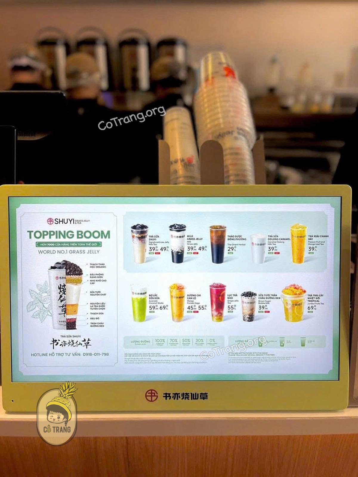 Menu đồ uống tại SHUYI Quảng Trãi 