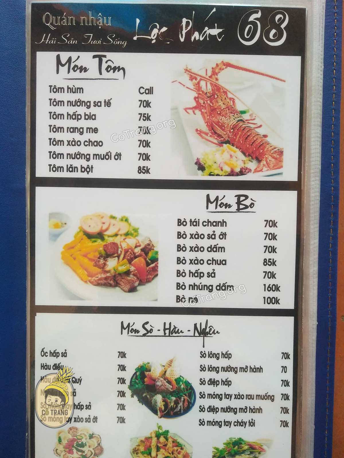 Mẹn thức ăn tại Lộc Quán 68 Phú Quý
