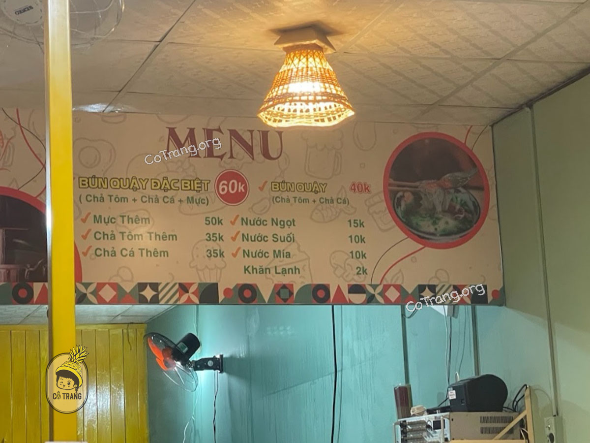 Menu thức ăn tại Bún Quậy Hải Ngân Phú Quốc