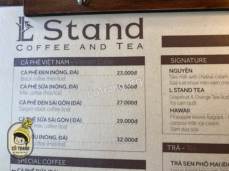 L STAND COFFEE AND TEA đỗ bá ngũ hành sơn đà nẵng
