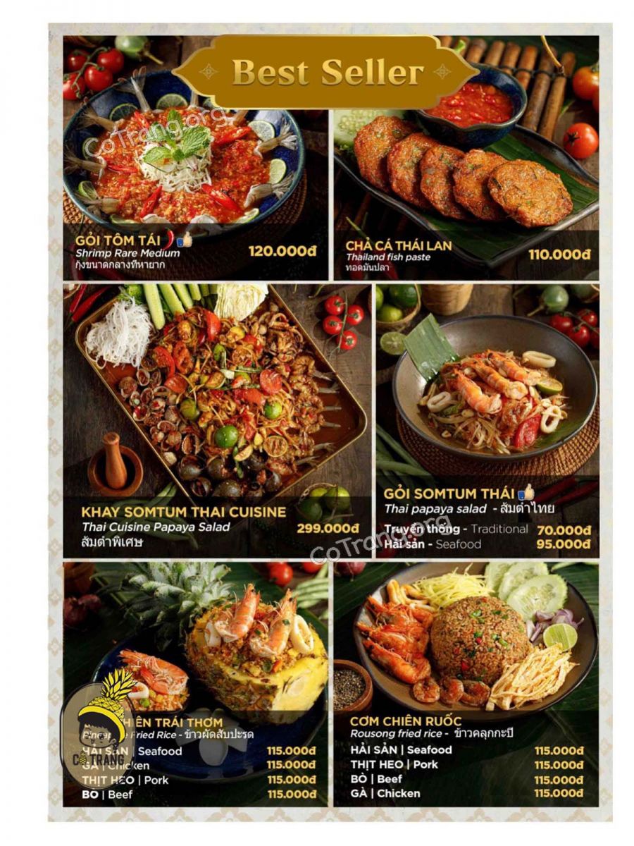 menu The Thai Cuisine đà nẵng